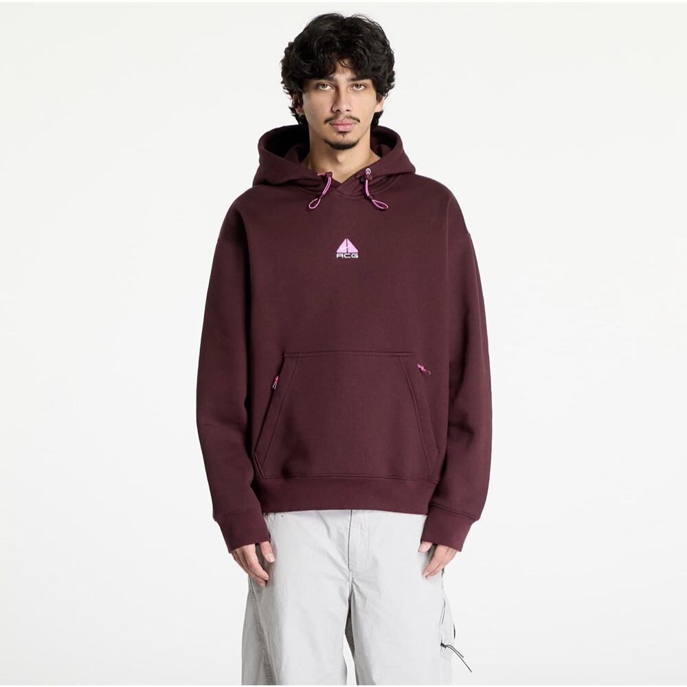 Nike ACG ThermaFit Burgundy Crush Size Small Pullover Hoodie DH3087-652